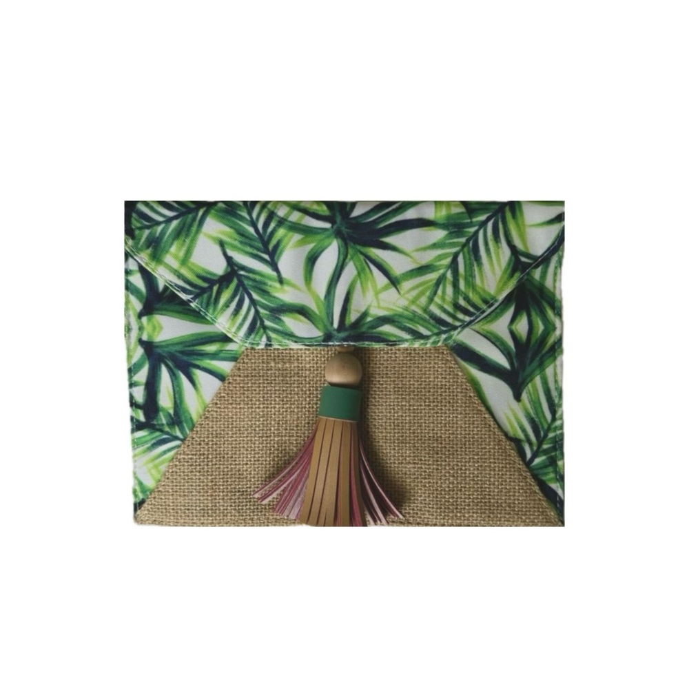 Palm Tassel Beachy Clutch